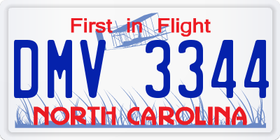 NC license plate DMV3344