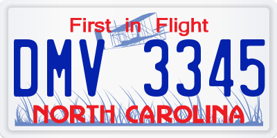 NC license plate DMV3345
