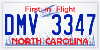 NC license plate DMV3347