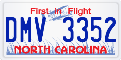 NC license plate DMV3352