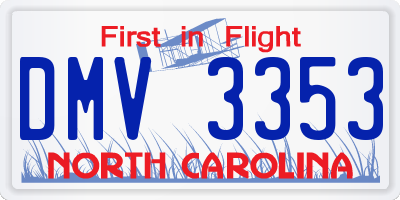 NC license plate DMV3353