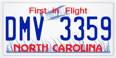 NC license plate DMV3359
