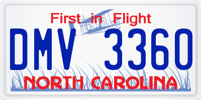 NC license plate DMV3360