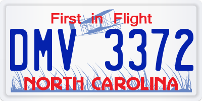 NC license plate DMV3372