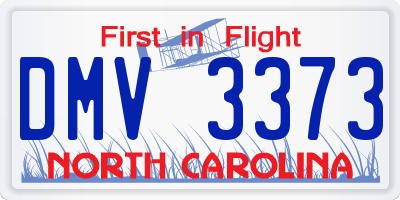 NC license plate DMV3373