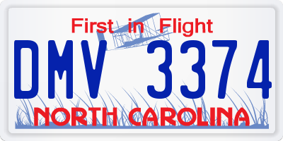 NC license plate DMV3374
