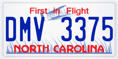 NC license plate DMV3375