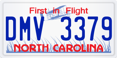 NC license plate DMV3379