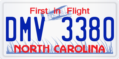 NC license plate DMV3380