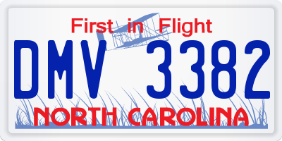 NC license plate DMV3382