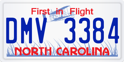 NC license plate DMV3384