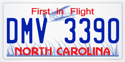 NC license plate DMV3390