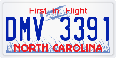 NC license plate DMV3391