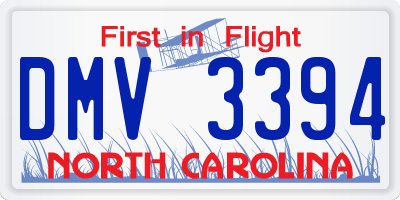 NC license plate DMV3394