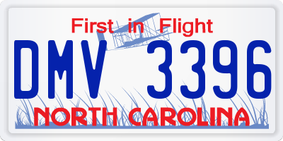 NC license plate DMV3396