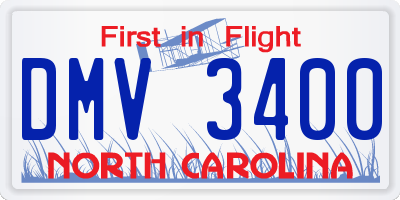NC license plate DMV3400
