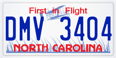 NC license plate DMV3404