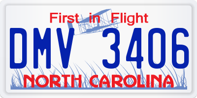 NC license plate DMV3406