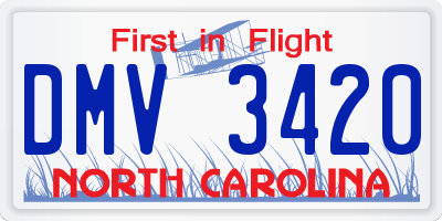 NC license plate DMV3420
