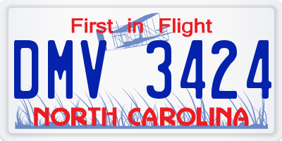 NC license plate DMV3424