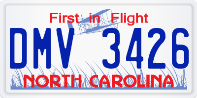 NC license plate DMV3426
