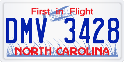 NC license plate DMV3428