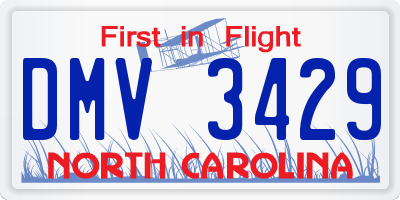 NC license plate DMV3429