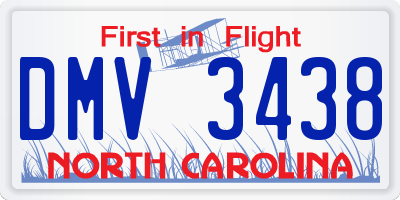 NC license plate DMV3438