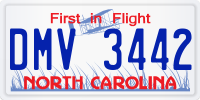 NC license plate DMV3442