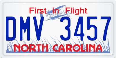 NC license plate DMV3457