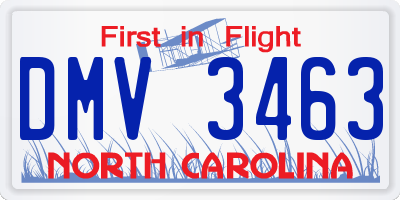 NC license plate DMV3463