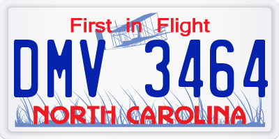 NC license plate DMV3464