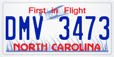 NC license plate DMV3473
