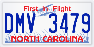NC license plate DMV3479