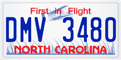 NC license plate DMV3480