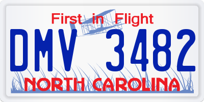 NC license plate DMV3482