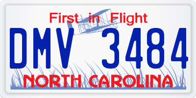 NC license plate DMV3484