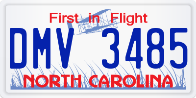 NC license plate DMV3485