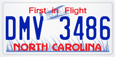 NC license plate DMV3486