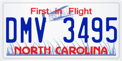 NC license plate DMV3495