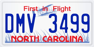 NC license plate DMV3499
