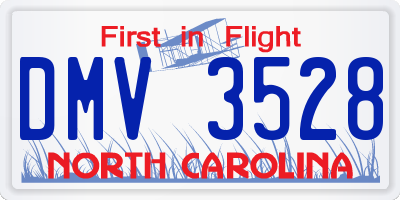 NC license plate DMV3528