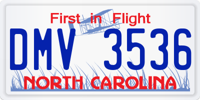 NC license plate DMV3536