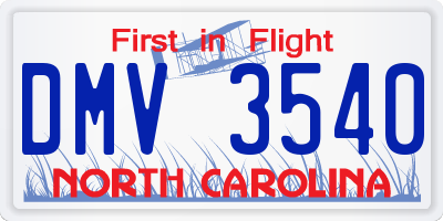 NC license plate DMV3540