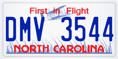 NC license plate DMV3544