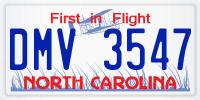 NC license plate DMV3547