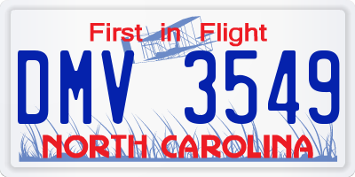 NC license plate DMV3549