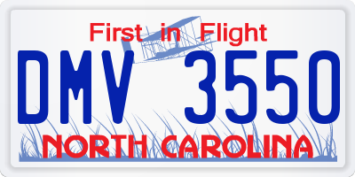 NC license plate DMV3550