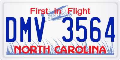 NC license plate DMV3564