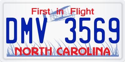 NC license plate DMV3569